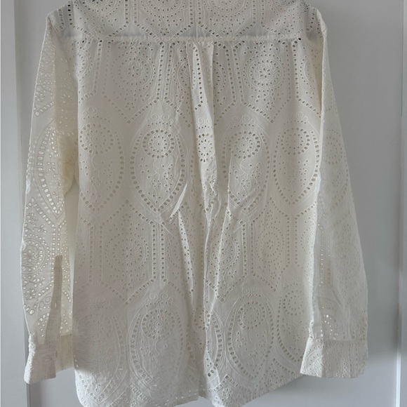 NWOT Sezane Max shirt white cotton broderie size 38/US 6 white - Picture 6 of 7